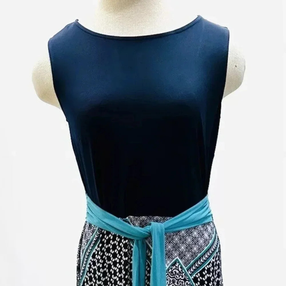 ENFOCUS STUDIO Women Sleeveless Full Length Floral Multi-Colored Dress Size 6
